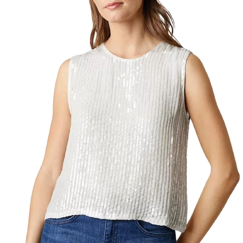 Casual Style for Busy Women Masion Sequined Top In Cream