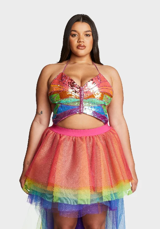 Affordable Online Boutique Plus Playa Dreamin' Butterfly Top- Rainbow