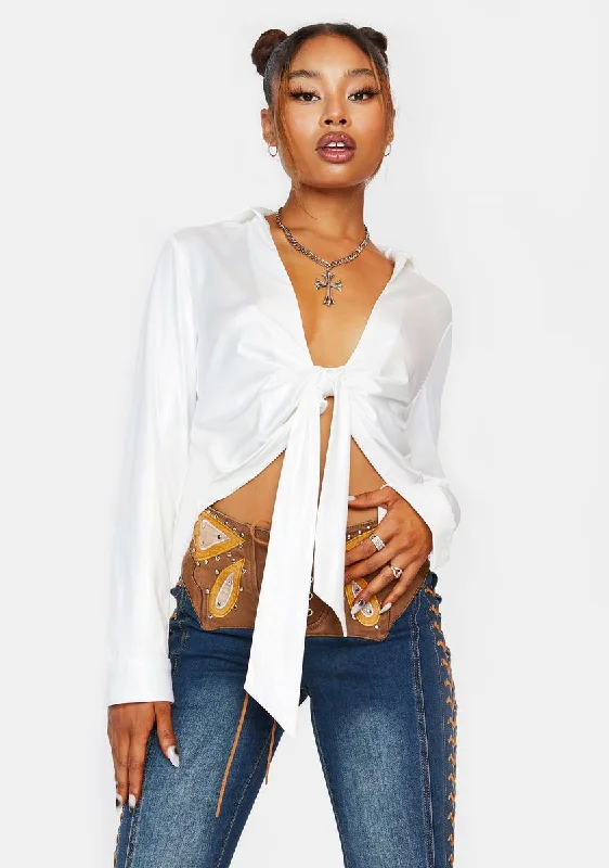 Boho Chic Fashion White Beau Top