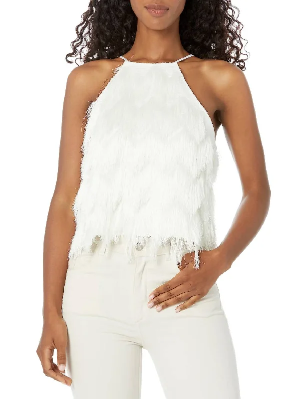 Affordable Women's Fashion Veron Top In Ivory Fringe