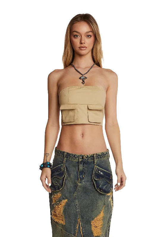 Stylish Savings Subway Surfer Tube Top - Light Brown