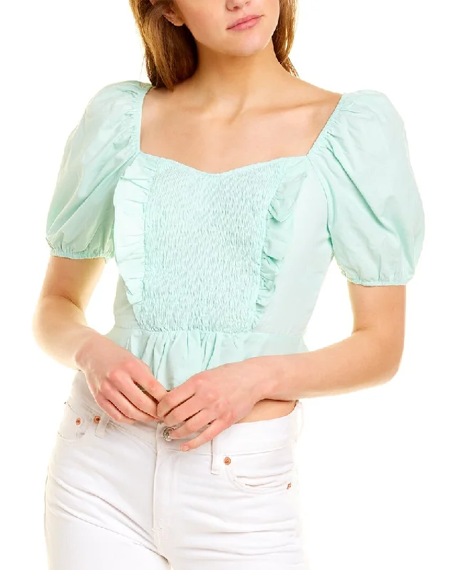 Trendy Outfits For Girls DESTINAIRE Smocked Ruffle Top