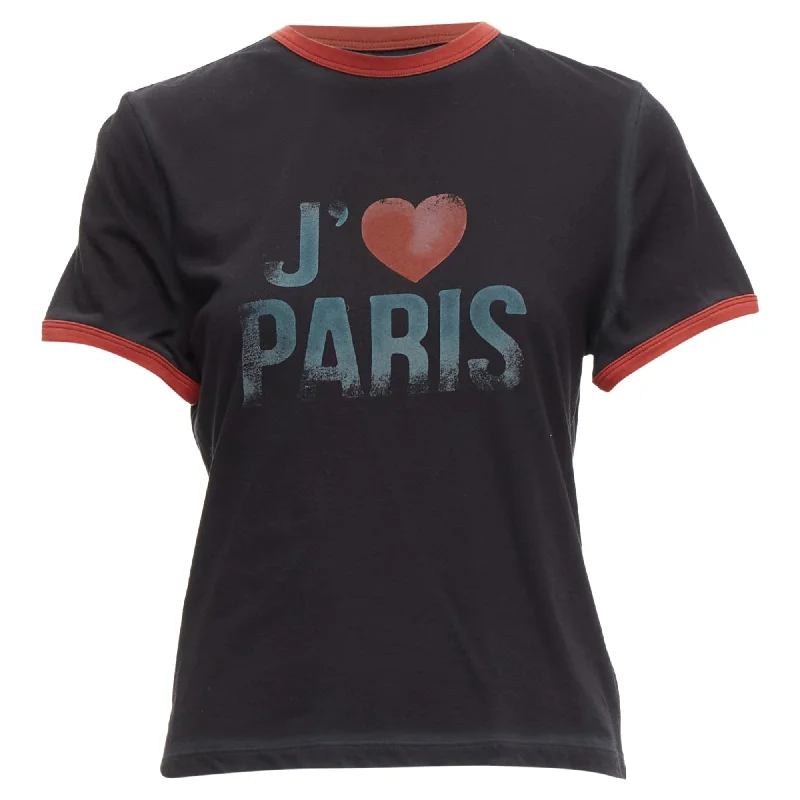 Relaxed Style Dior Valentines J'adior Paris Print Ringer Tshirt