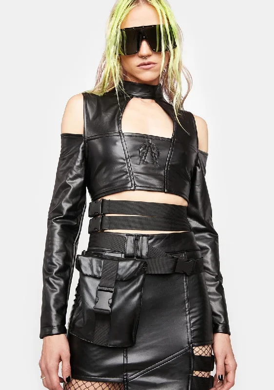 Women Wear Brands Underworld Vegan Leather Top