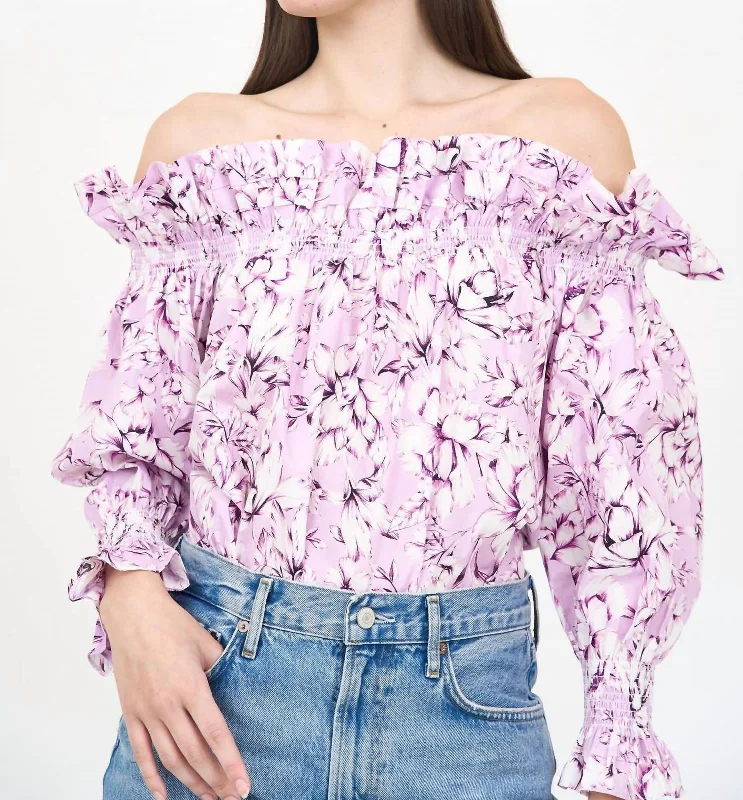 Women Apparel Regina Top In Pink Vintage Floral