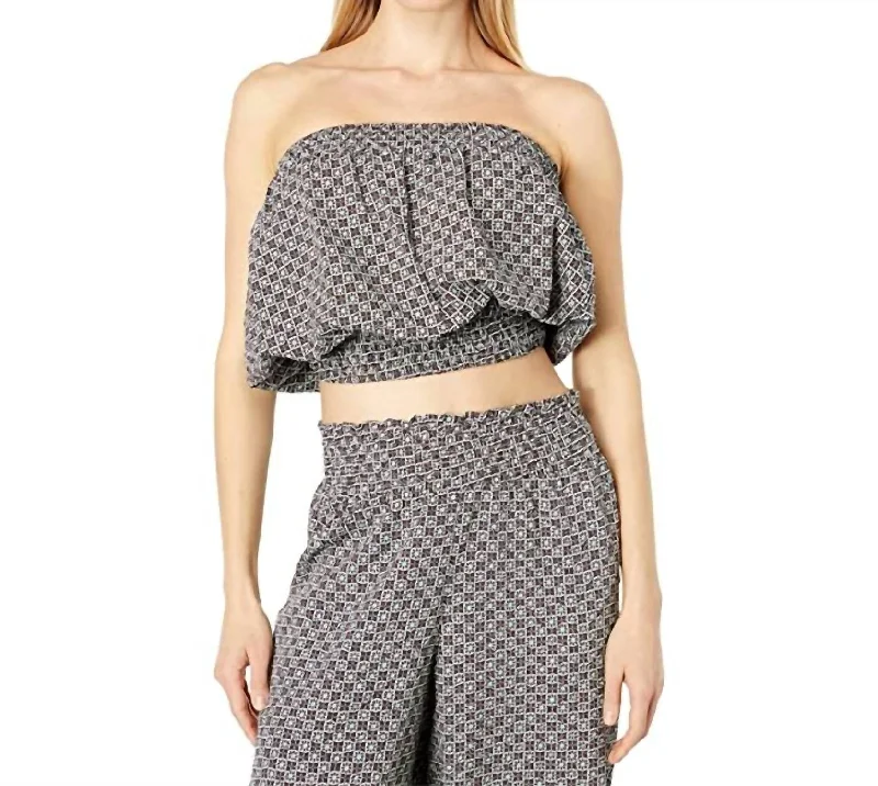 Trend Forward Women's Wear Super Chill Tube Top In Tile Print