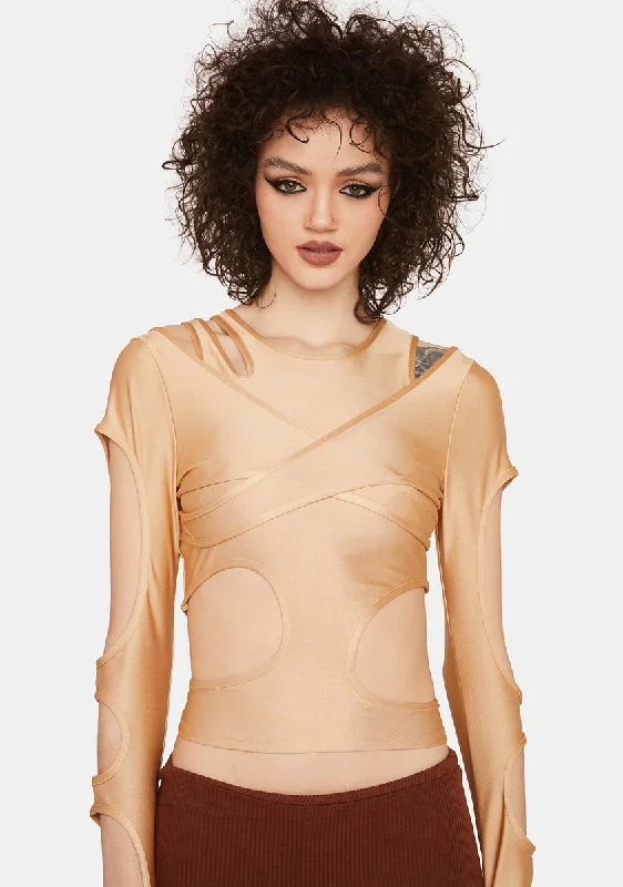 Embrace New Fashion Sand Enter The Void Cut-Out Top