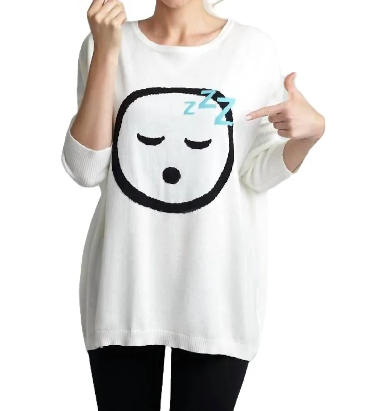 Limited Time Deal Sweet Dreams Emoji Top In Off White