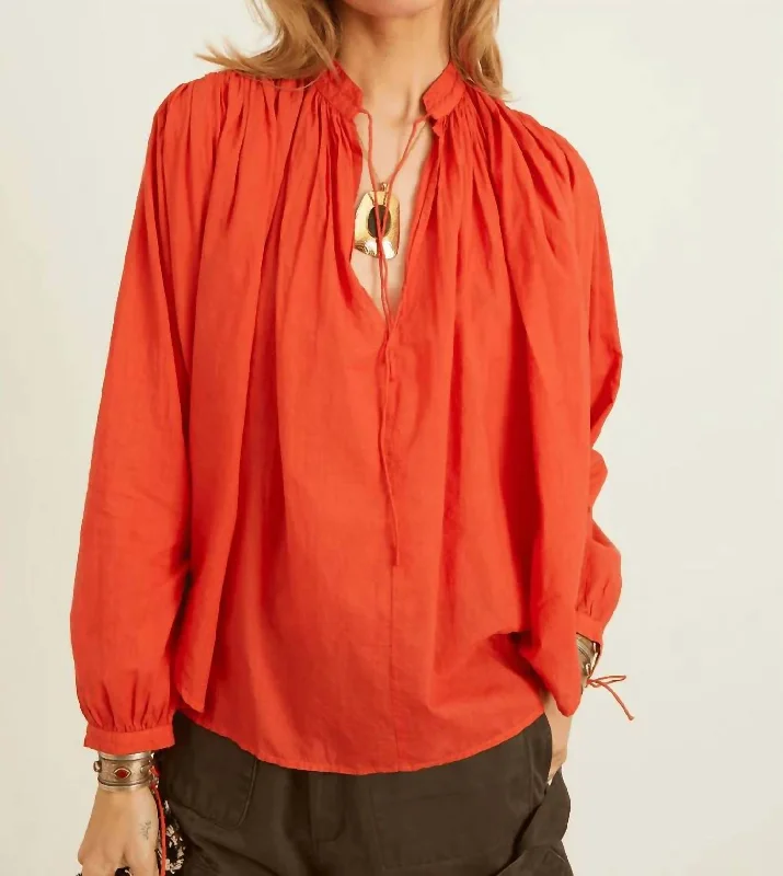 Chic And Edgy Cigar Top In Red