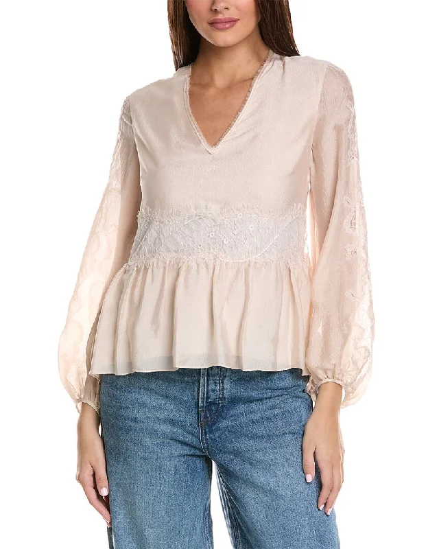 Trendy Women's Collection 3.1 Phillip Lim Blouson Sleeve Silk Top