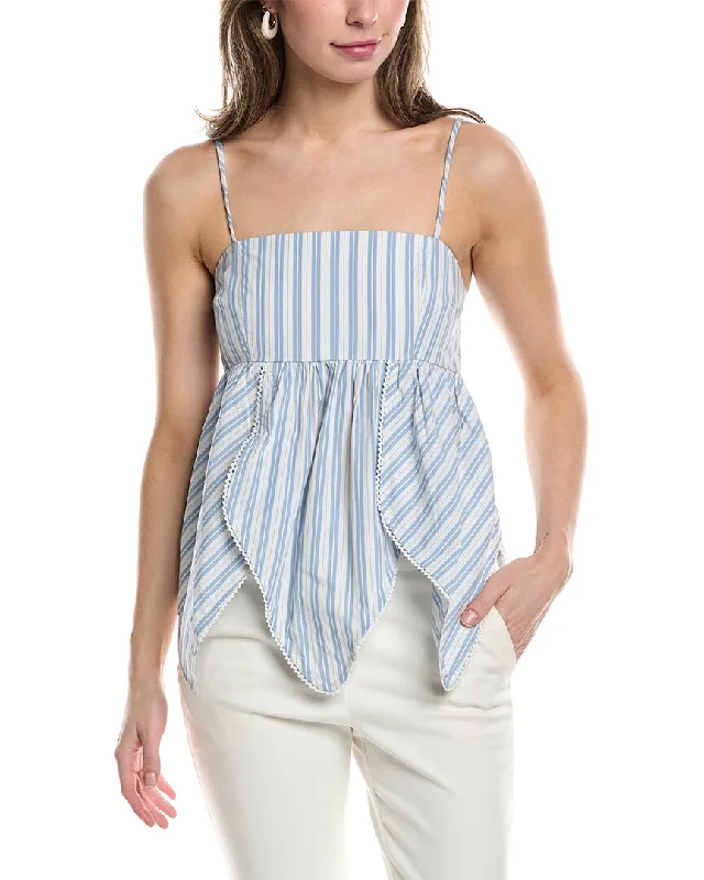 Fashion Forward Femininity GANNI Stripe Panel Strap Top