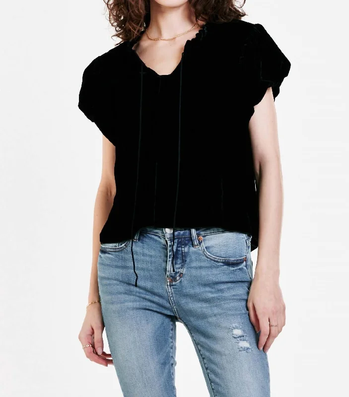 Sale On Sale Maggie Puff Sleeve Top In Black