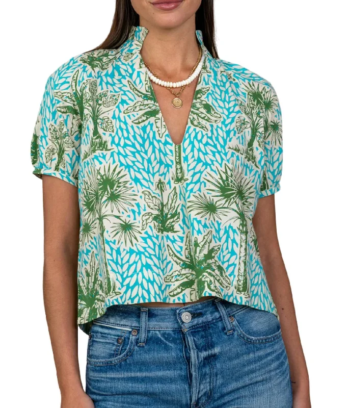 Winter Wardrobe Clearance Elizabeth Top In Island Palm