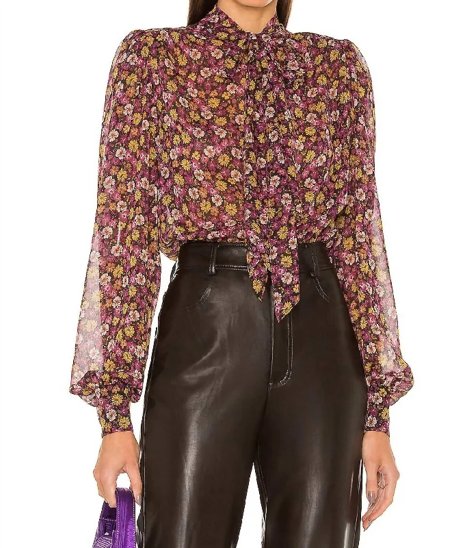 Best Online Clothing Boutiques Demi Top In Rhubarb/orchid Multi