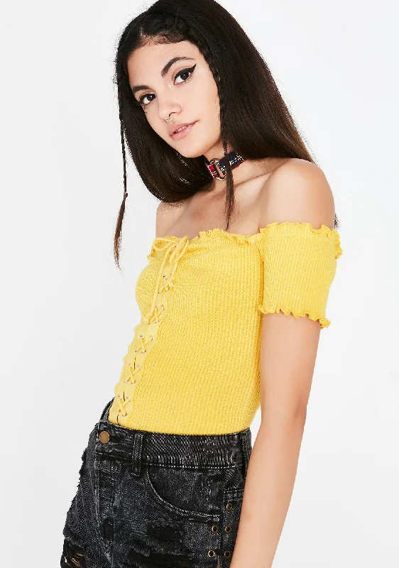 Clearance Sale, All Cheap Crossed Lines Lace-Up Top