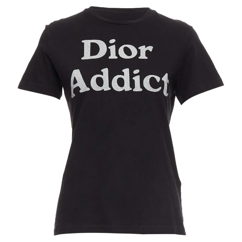 Evening Elegance Christian Dior Addict Cotton Linen Logo Print Tshirt