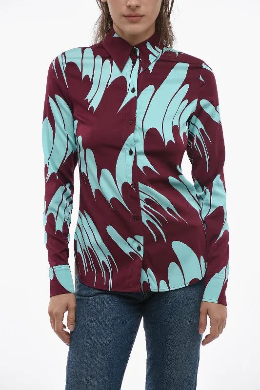 Fashion Deal Stella McCartney Waves Patterned Satin Shirt