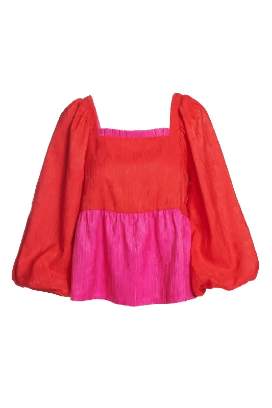 Hot Deals Jamey Top In Red/pink