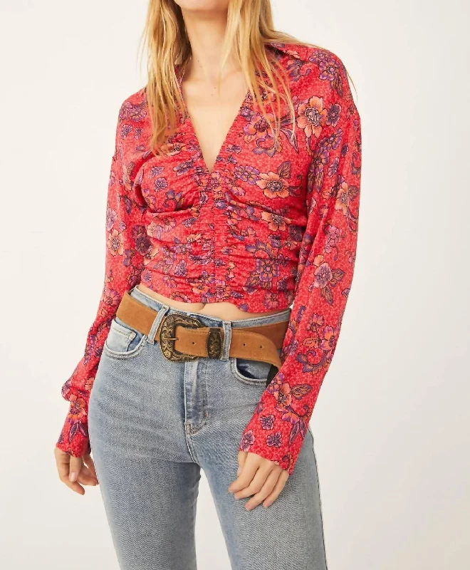 Clearance Event I Got You Printed Top In Red