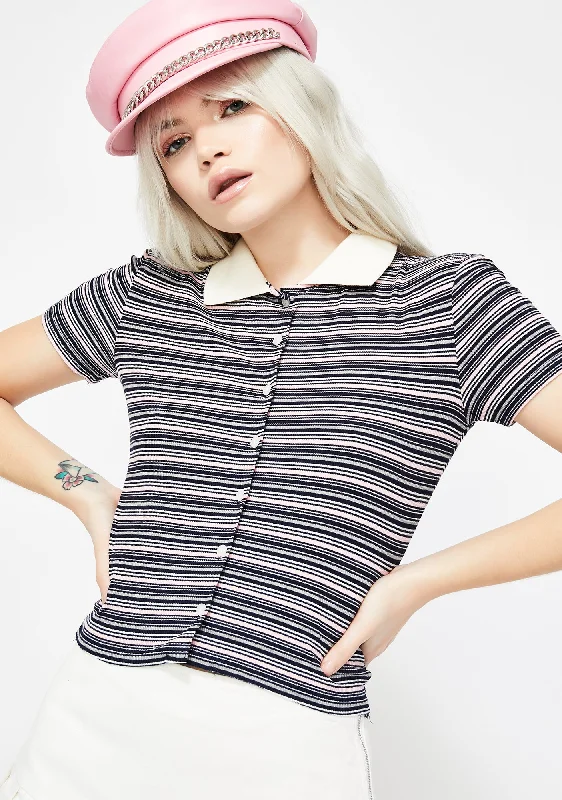 Your Timeless Wardrobe Awaits Miss Popular Striped Polo