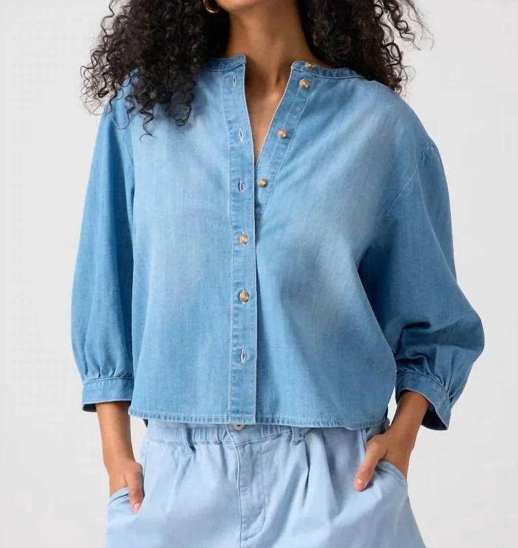 Women's Street Style Casual Wear The Femme Shirt In Blue Wash