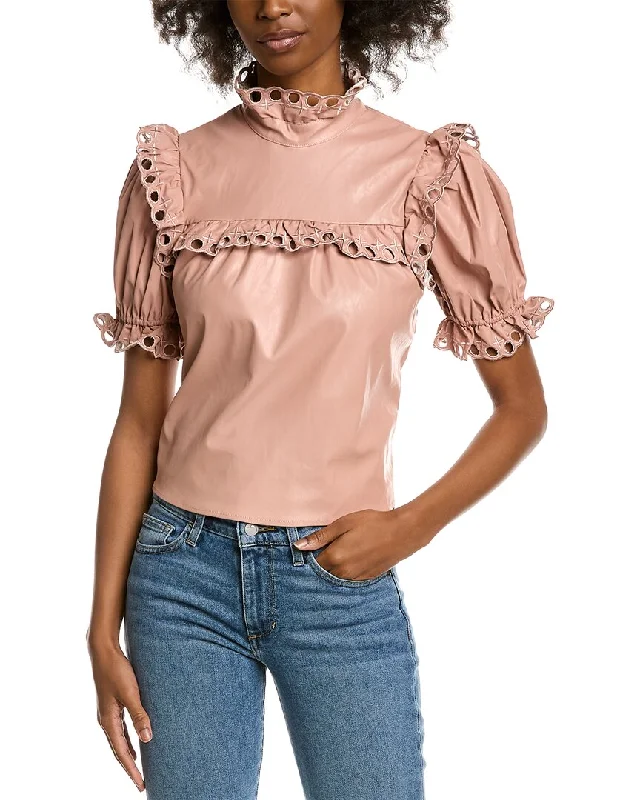 Clothing Store Stellah Eyelet Trim Top