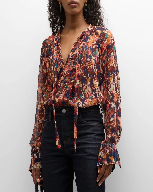 Casual Fashion Trends for Women Frida Top In Port Wine Multi