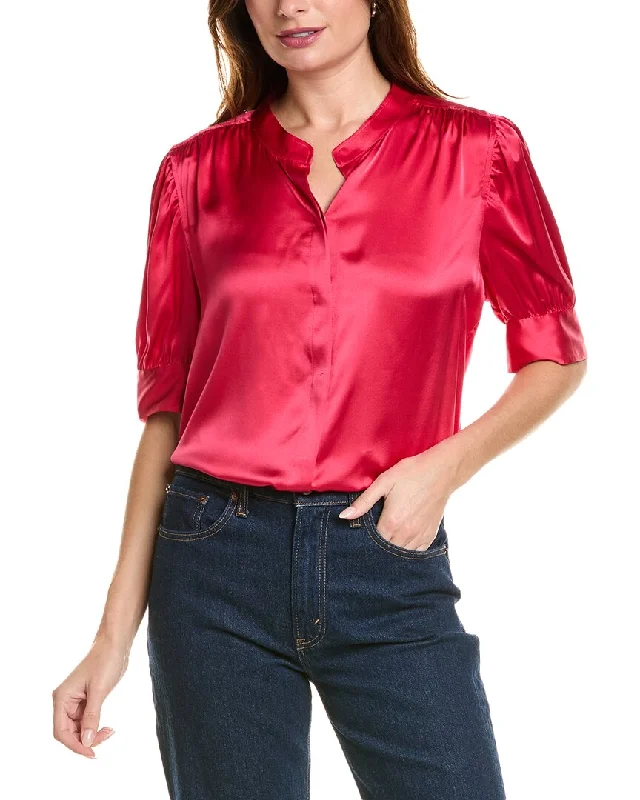 Clothing Sales Elie Tahari Ruched Silk Shirt