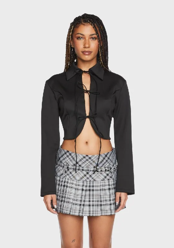 Hot Trends Awesome Baddie Tie Front Shirt