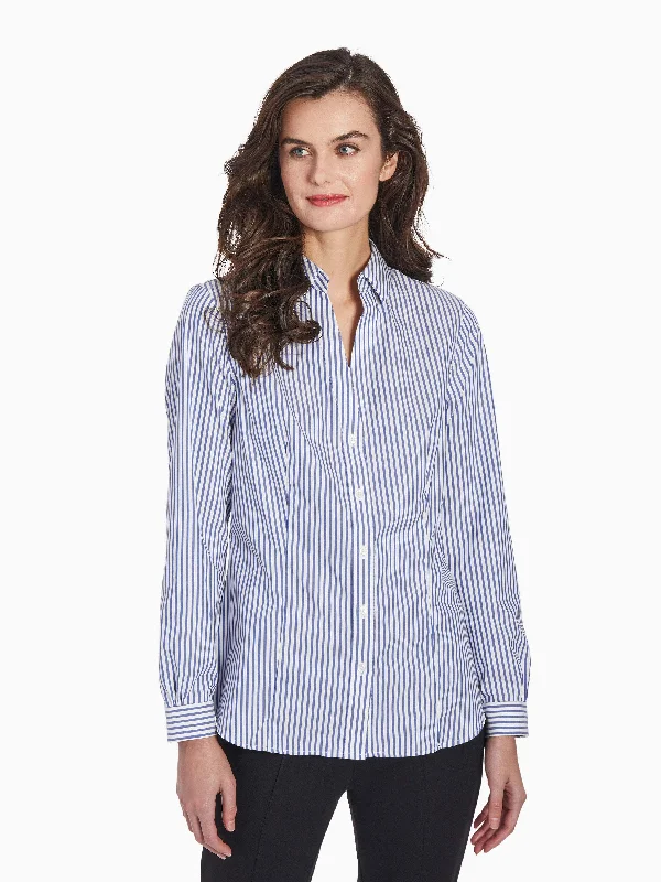 Stylish Dresses for Women Striped Easy-Care Button-Up Shirt