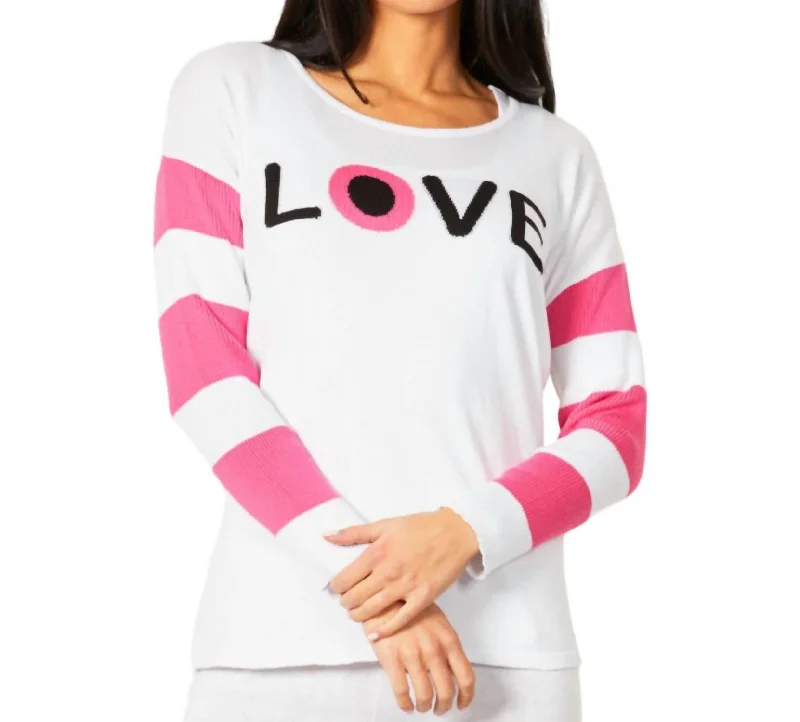 Flash Sales Today Love Eye Crew Top In White/petal