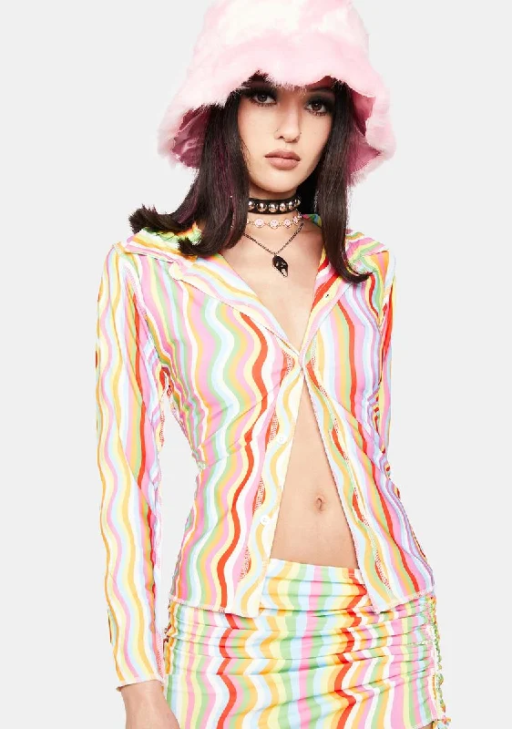 Timeless Elegance Rainbow Squiggly Shirt