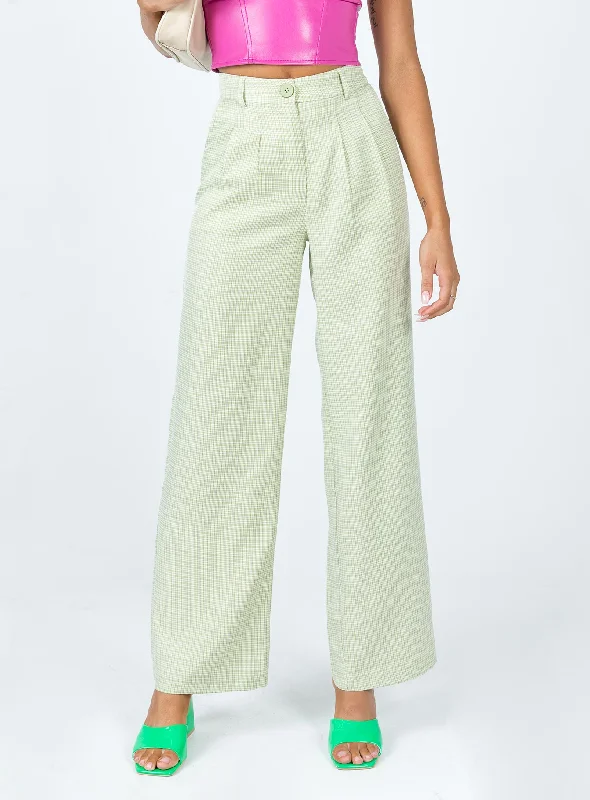 Women's Urban Fashion Archer Pants Green Check