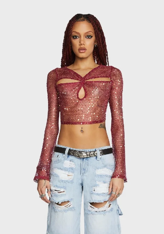 Chic Women's Clothing Online Summer Of Love Sequin Top