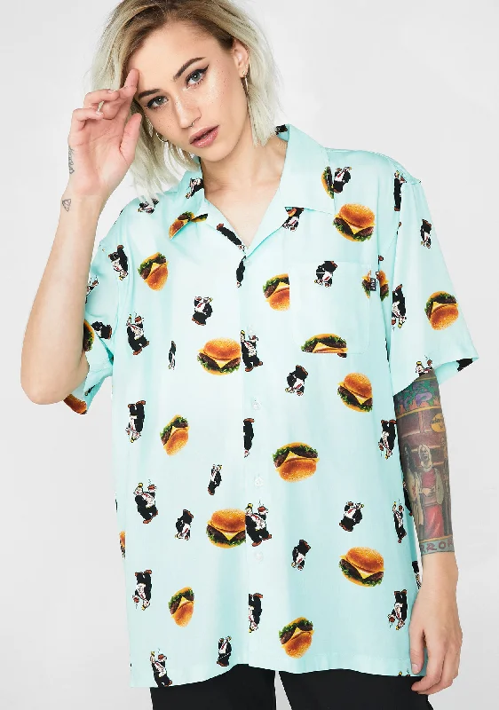 Seasonal Trends Wimpy Burger Button Up