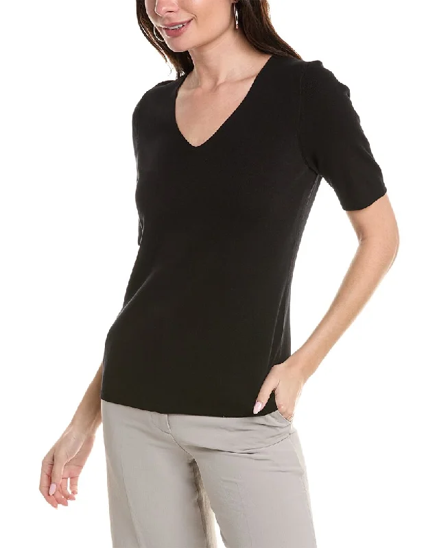 Versatile Outfits Anne Klein Half Sleeve V-Neck Top