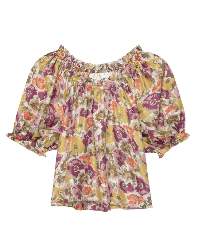 Casual Fashion Trends for Women The Garland Top In Golden Lilac Flower