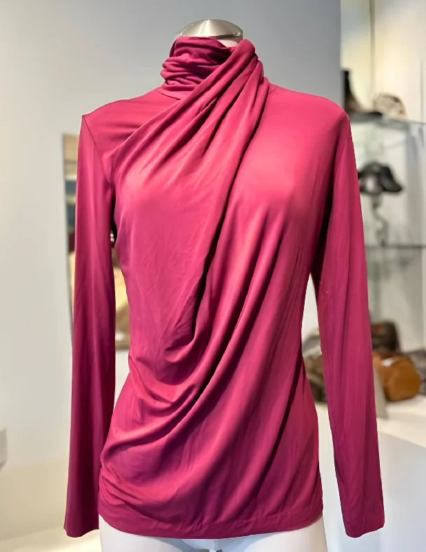 Additional Time-Limited Offers Knot Turtle Neck Top In Plum