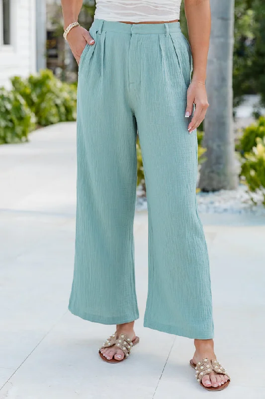 Browse Our Top Products Off To Brunch Sage Gauze Trousers