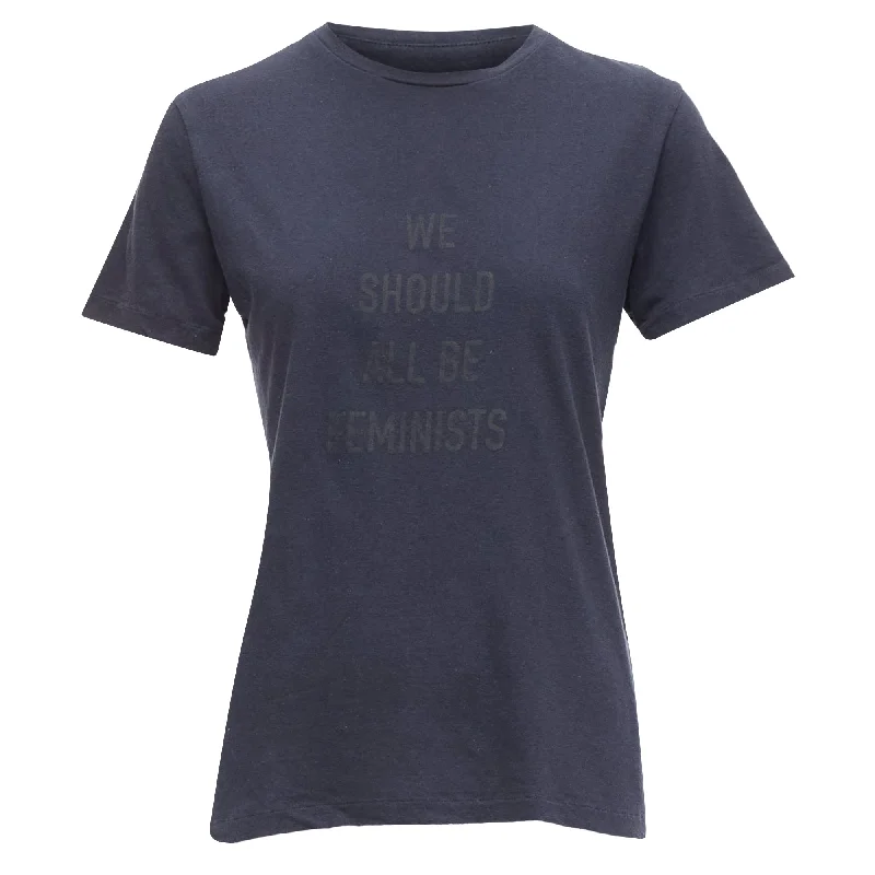 High End Women's Wear Christian Dior We Should All Be Feminists Washed Cotton Linen Tshirt