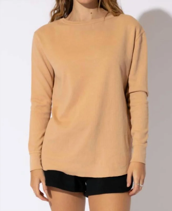 Classic Women's Fashion Maria Thermal Top In Sand