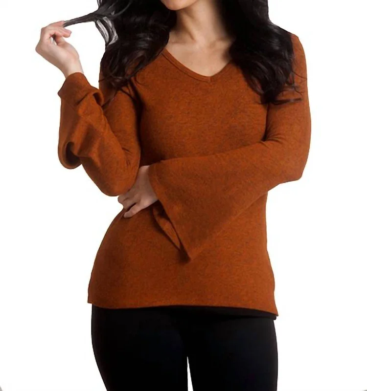 Redefining Women's Style Supersoft Bell Sleeve Top In Spice