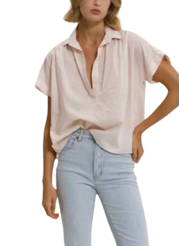 Chic Trend Collection Cali Dreaming Motley Top In Peach Bum