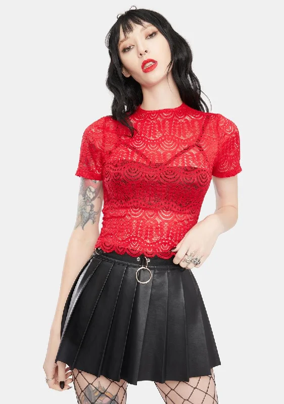 Summer Deals All I Ever Wanted Sheer Lace Top