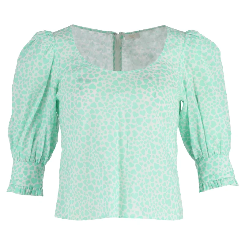 Exclusive Sale Rixo Emily Scoop Neck Top in Turquoise Cotton