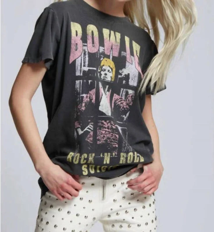 Casual Chic Bowie Rock'n'roll Suicide Top In Black