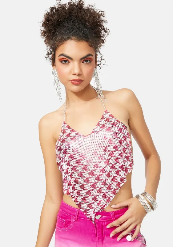 Dive Into Trendy Styles Always A Diva Houndstooth Chainmail Top