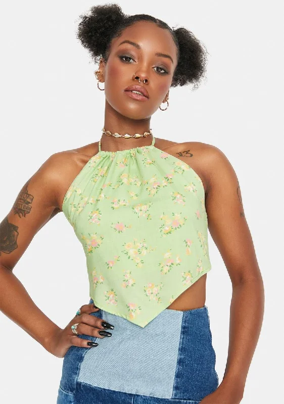 Clothing Online Lime Desires Met Floral Halter