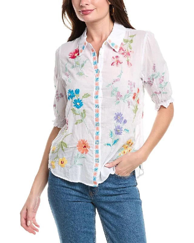 Trendy Styles Johnny Was Evangeline Smocked Lisbon Shirt