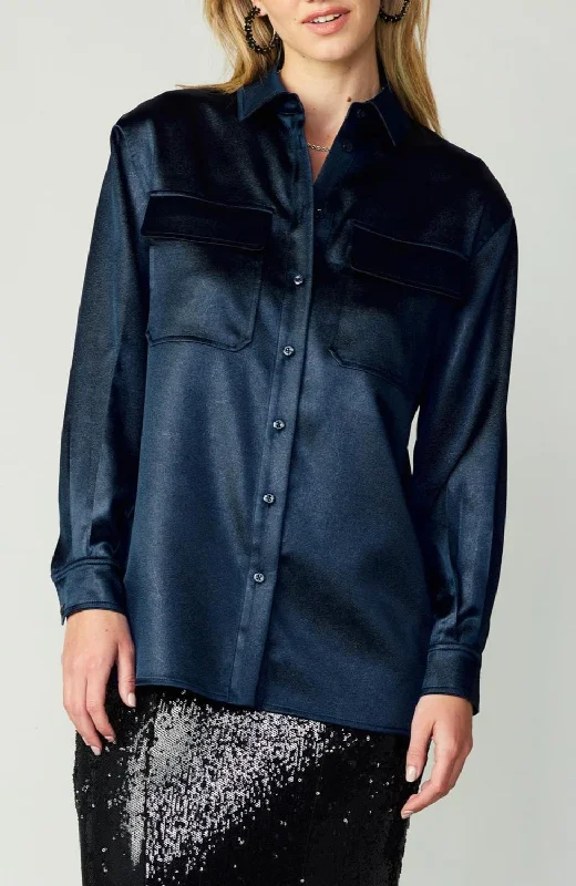 Special Offer Button Up Top In Navy